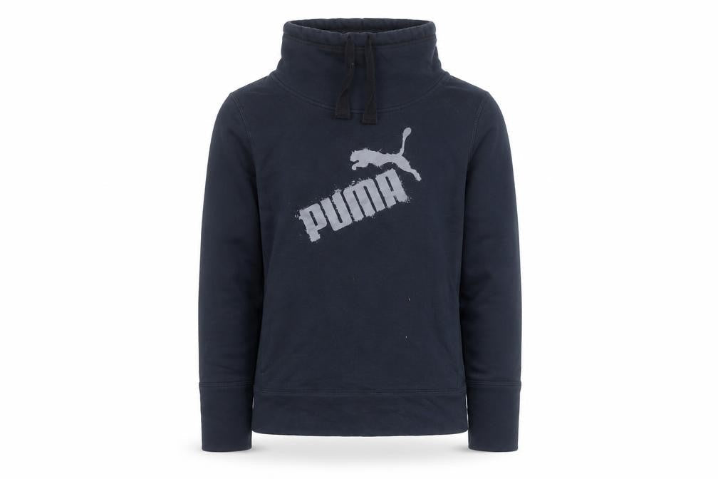 Puma Men's Black XS Pullover Sweatshirt High Neck Graphic Fleece