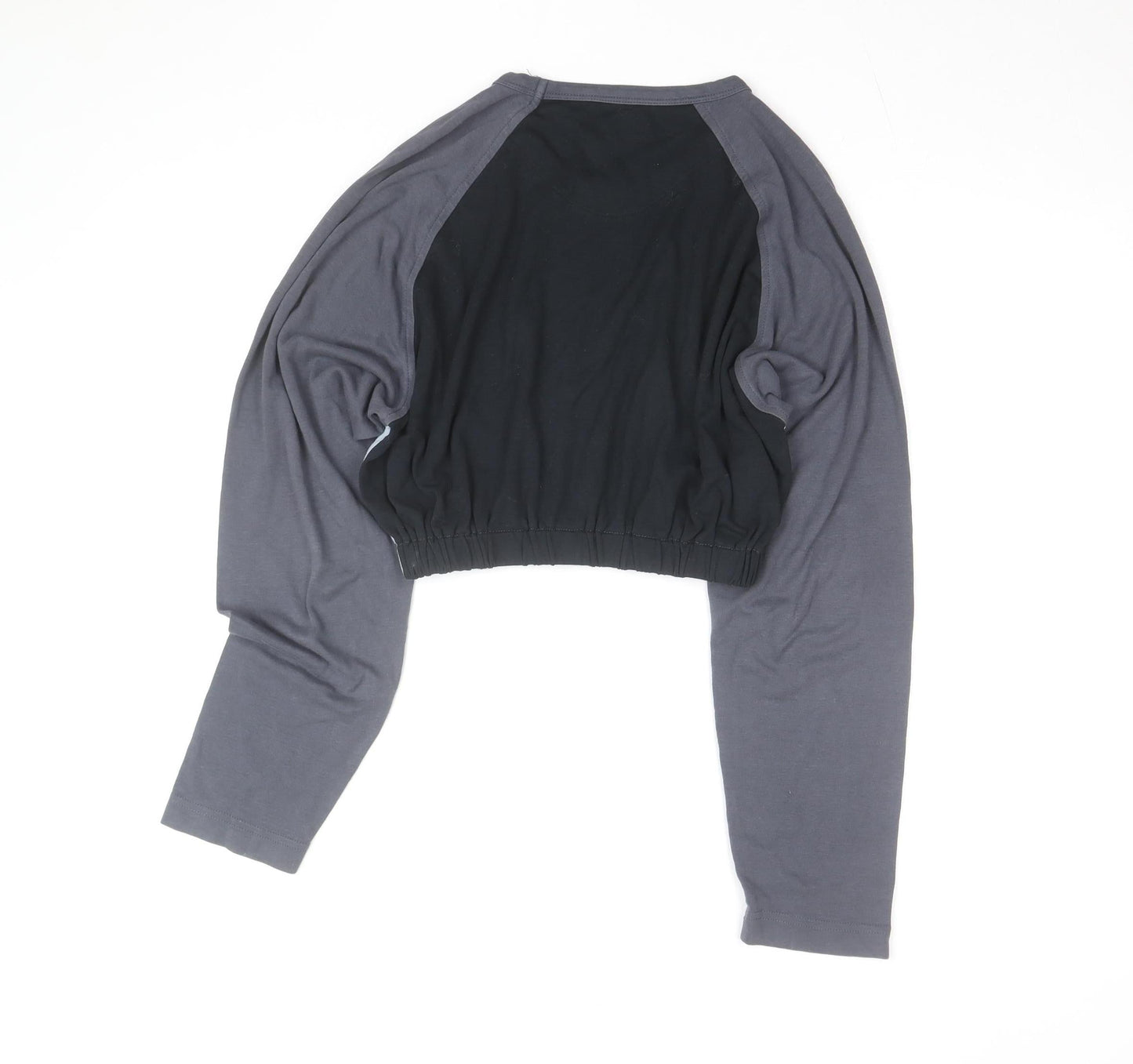 Ted Baker Women's Grey Colourblock Cropped Long Sleeve Top Size 14