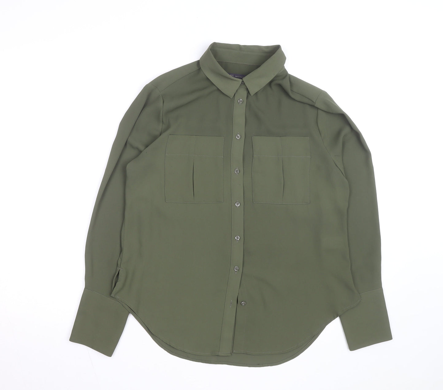 Marks and Spencer Women Green Size 10 Polyester Shirt