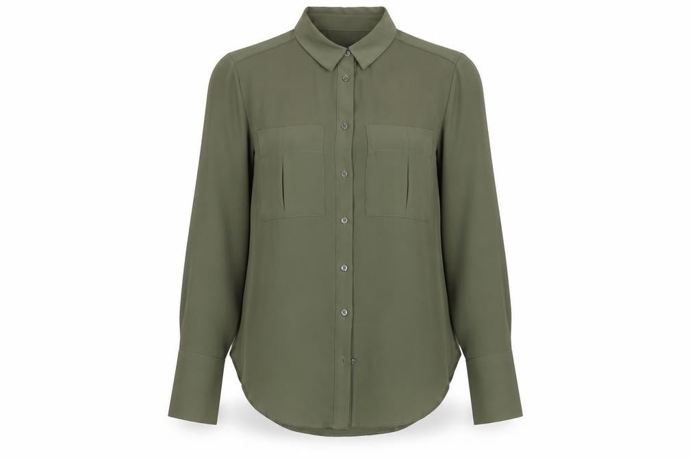 Marks & Spencer Women Green Size 10 Polyester Shirt