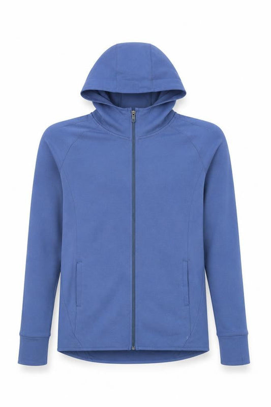 Tek Gear Men's Blue Full Zip Hoodie Size L Lightweight Cotton Blend