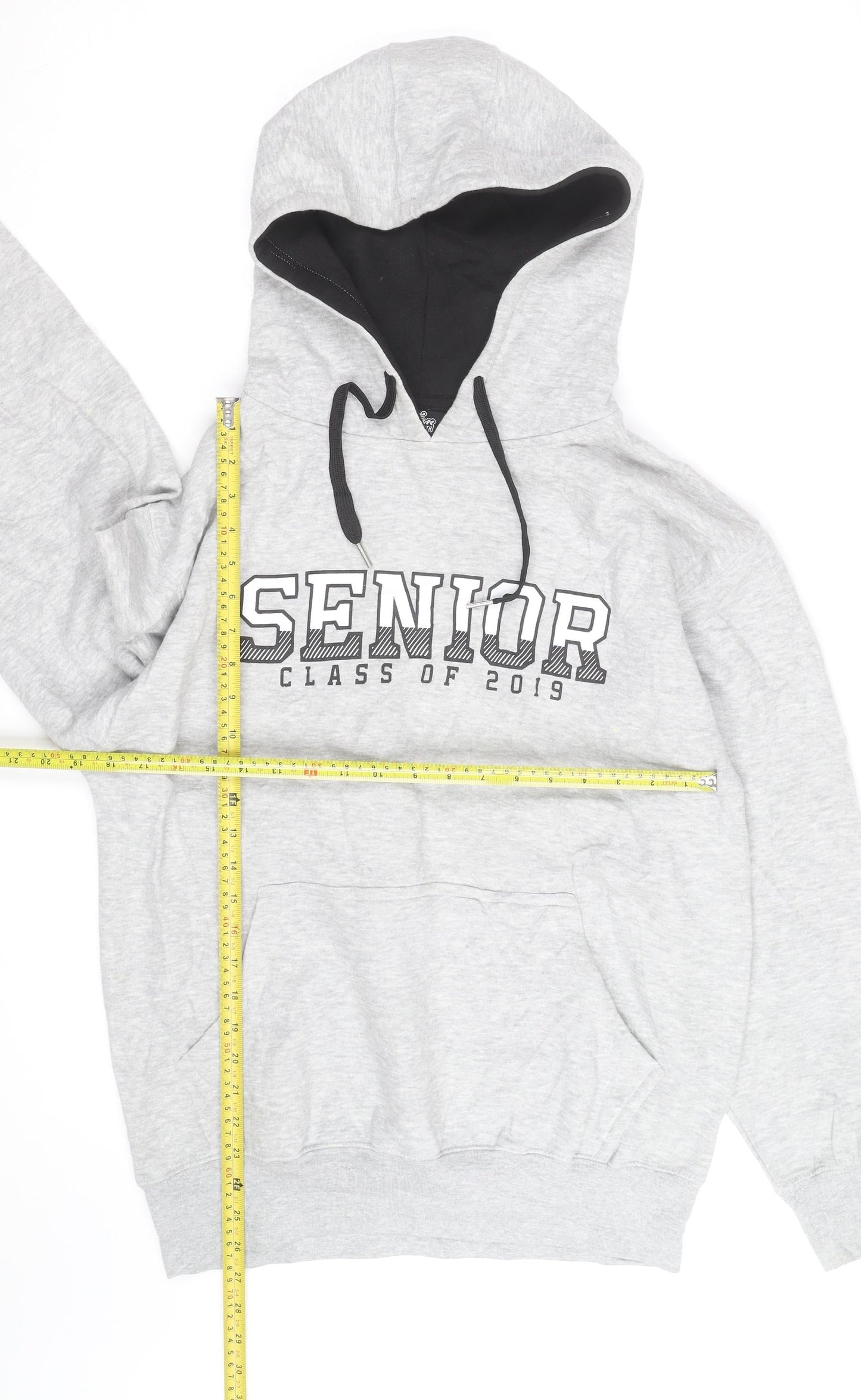 Team Clothing Men's Grey Pullover Hoodie Small - Senior Class of 2019 Graphic Print