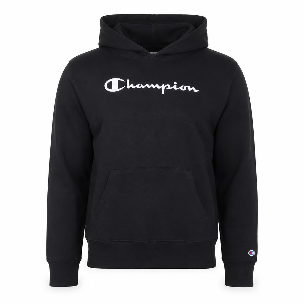 Champion Men's Black Medium Pullover Hoodie with Logo Front