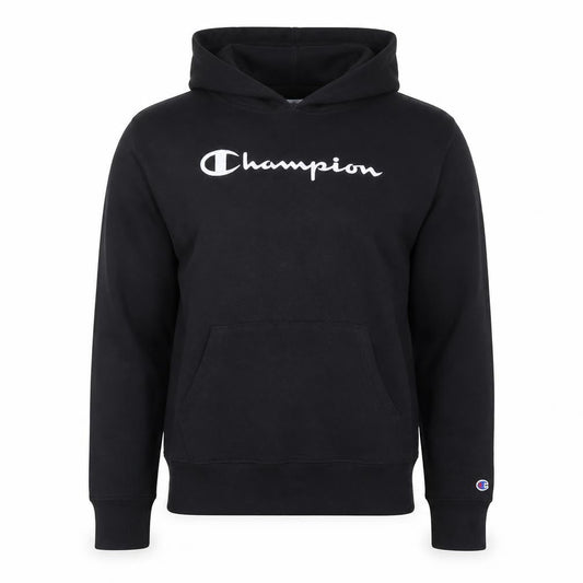 Champion Men's Black Medium Pullover Hoodie with Logo Front