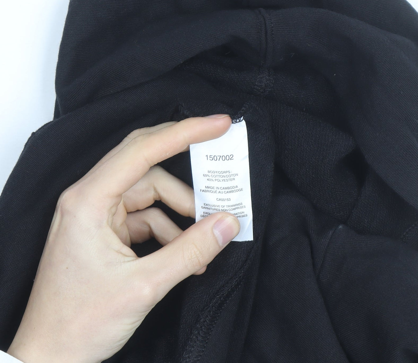 Champion Men's Black Medium Pullover Hoodie with Logo Front