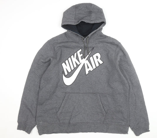 Nike Men’s Grey 2XL Pullover Hoodie Fleece Sportswear