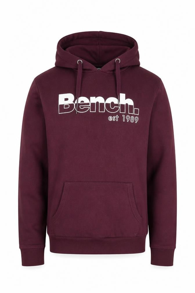 Bench Men's Purple Pullover Hoodie M Regular Fit Logo Fleece