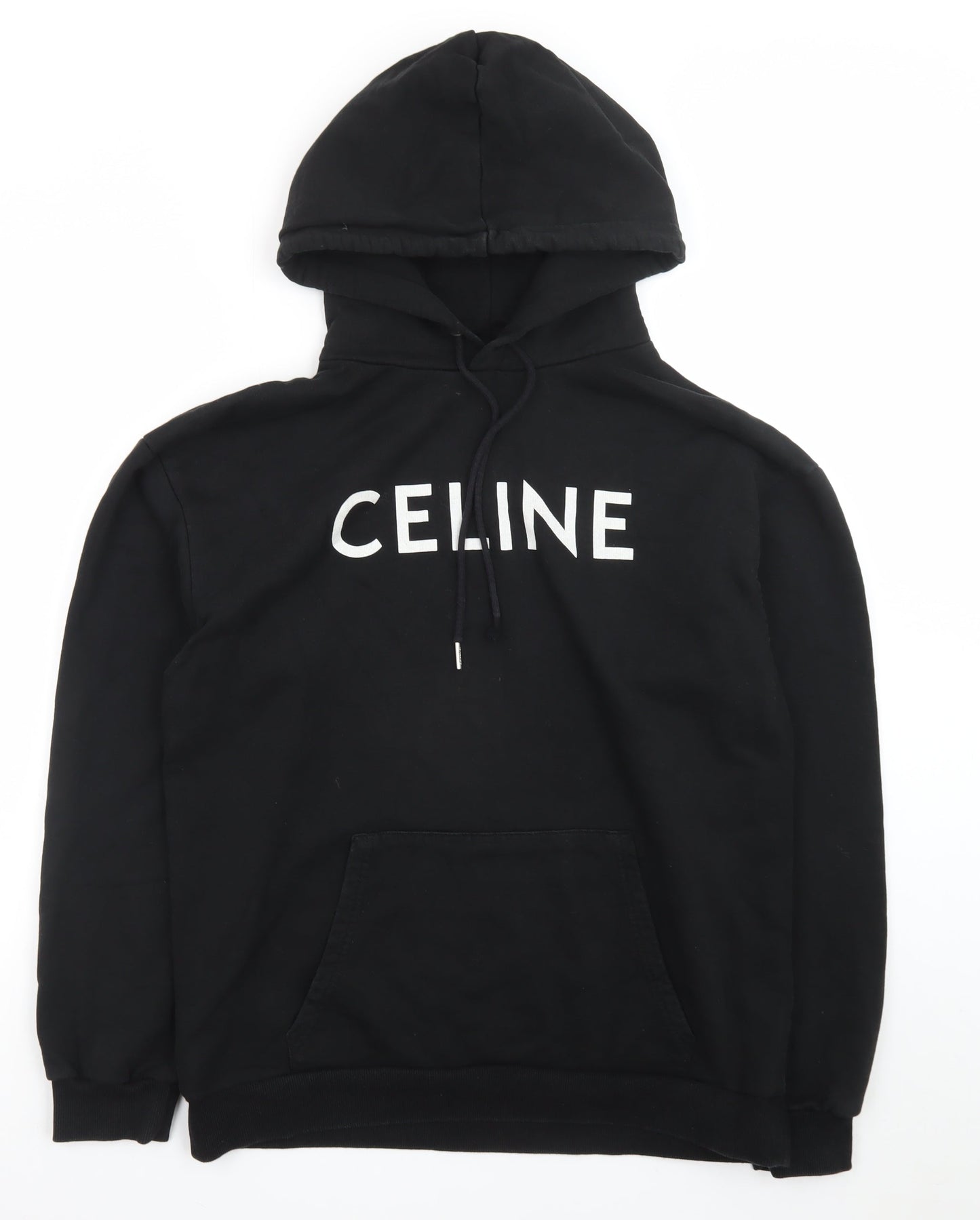 Celine Men's Black Medium Pullover Hoodie Cotton Made In Italy