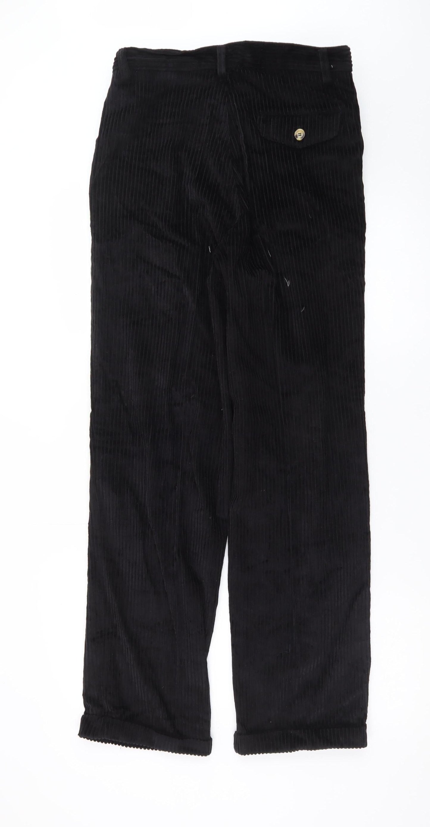 Club Montana Men's Black Corduroy Trousers 32x31 Regular Fit