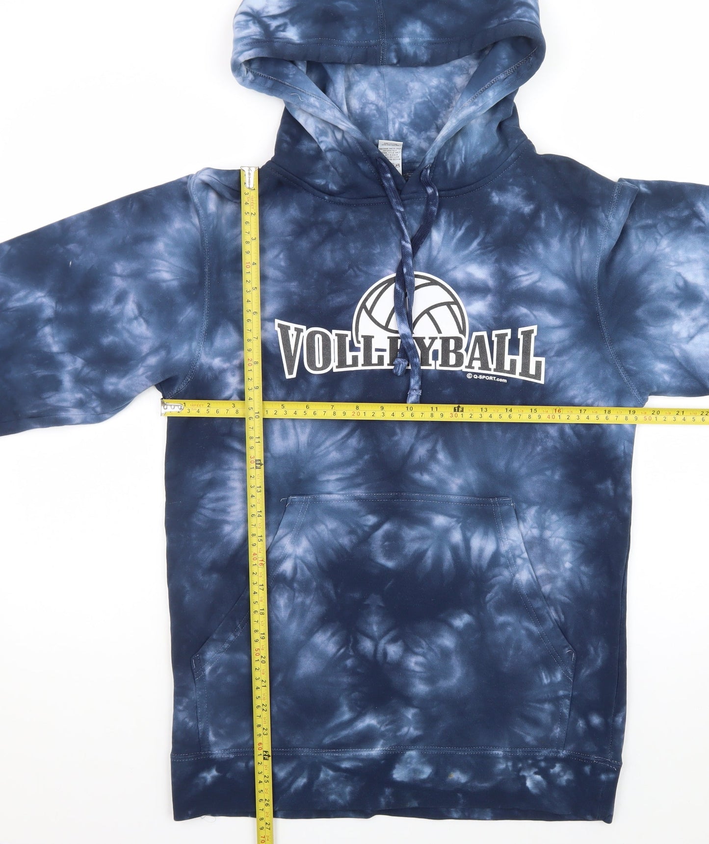 Independent Trading Co Men's Blue Tie Dye Volleyball Pullover Hoodie Size S