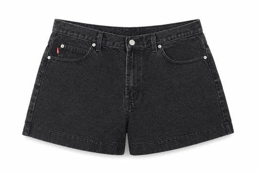 Bongo Womens Black High Waist Denim Shorts Size 14 Cotton Vintage