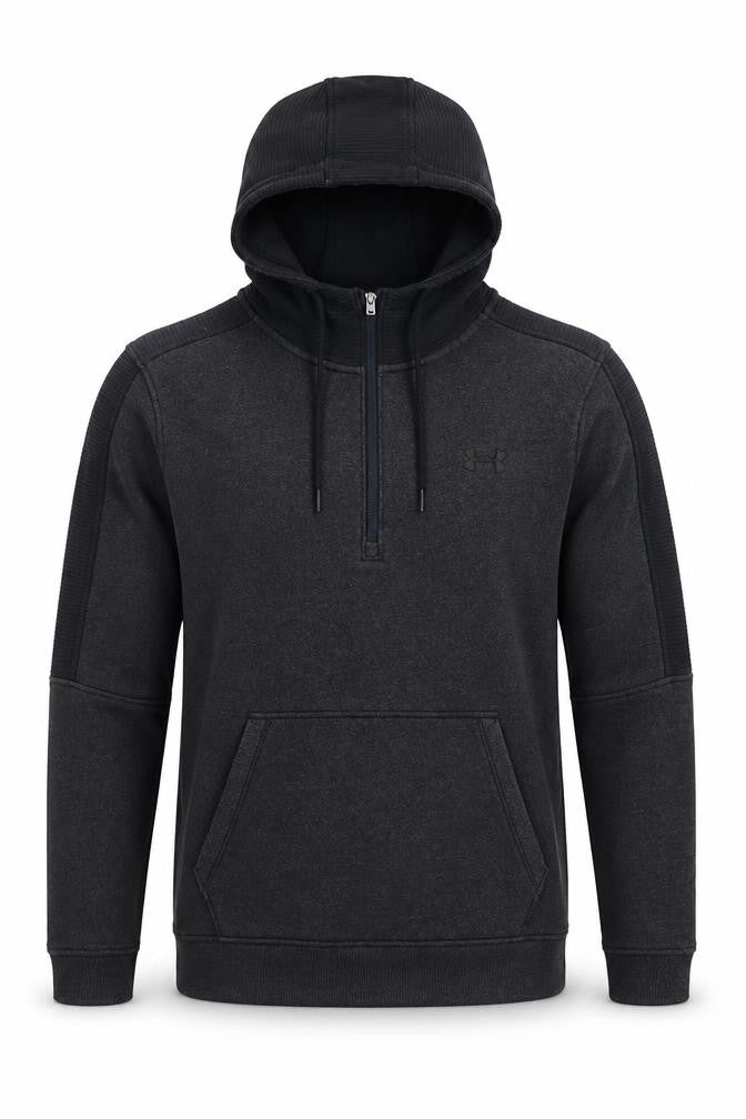Under Armour Men's Black Small 1/2 Zip Hoodie Fleece Sweatshirt