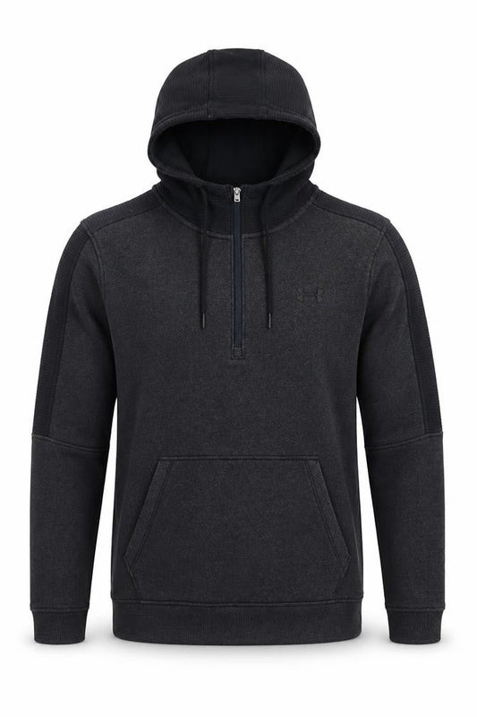Under Armour Men's Black Small 1/2 Zip Hoodie Fleece Sweatshirt