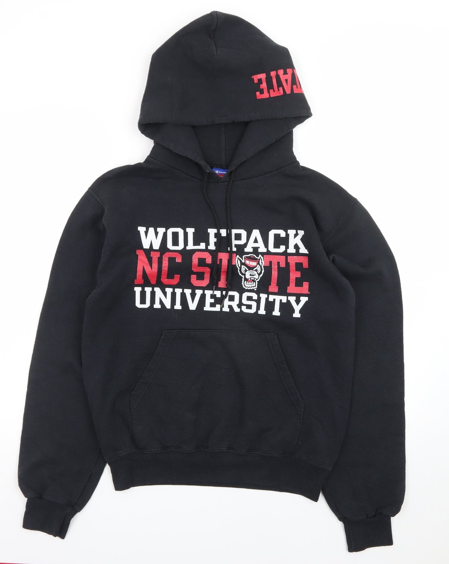Champion Mens Black Small Pullover Hoodie NC State University Graphic