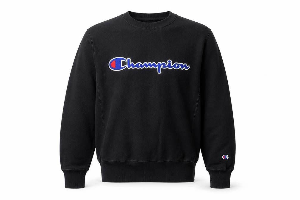 Champion Men's Black Small Reverse Weave Logo Sweatshirt