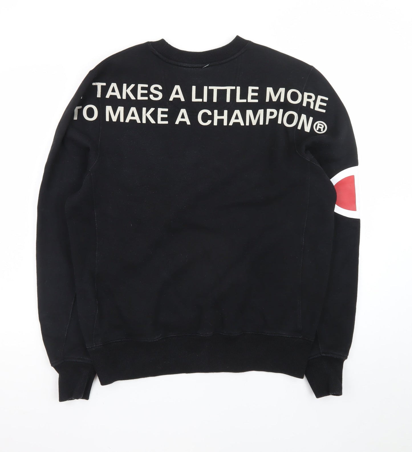Champion Men's Black Medium Crew Neck Graphic Sweatshirt