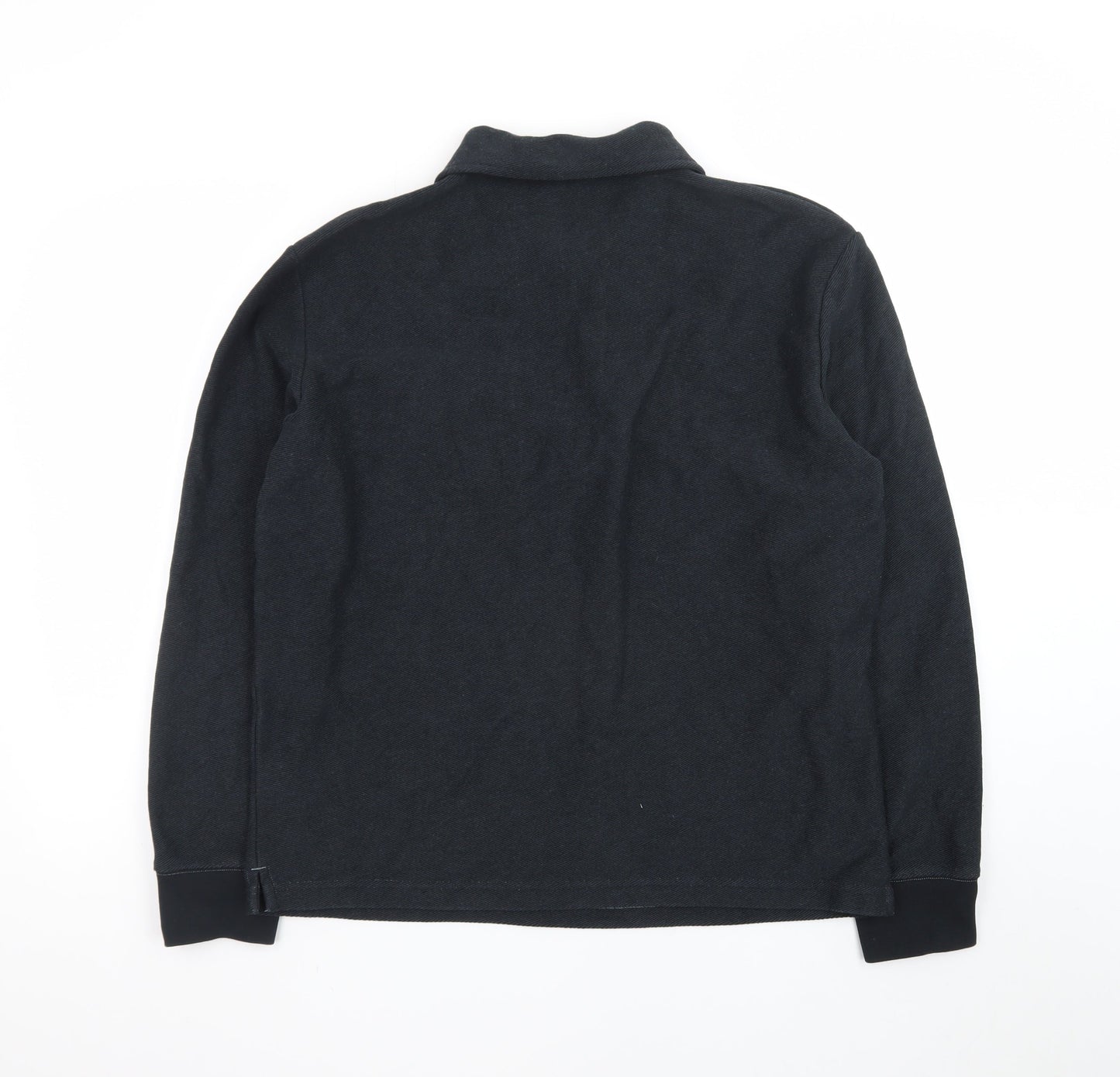 Marks and Spencer Men's Black L 1/4 Zip Collared Sweatshirt