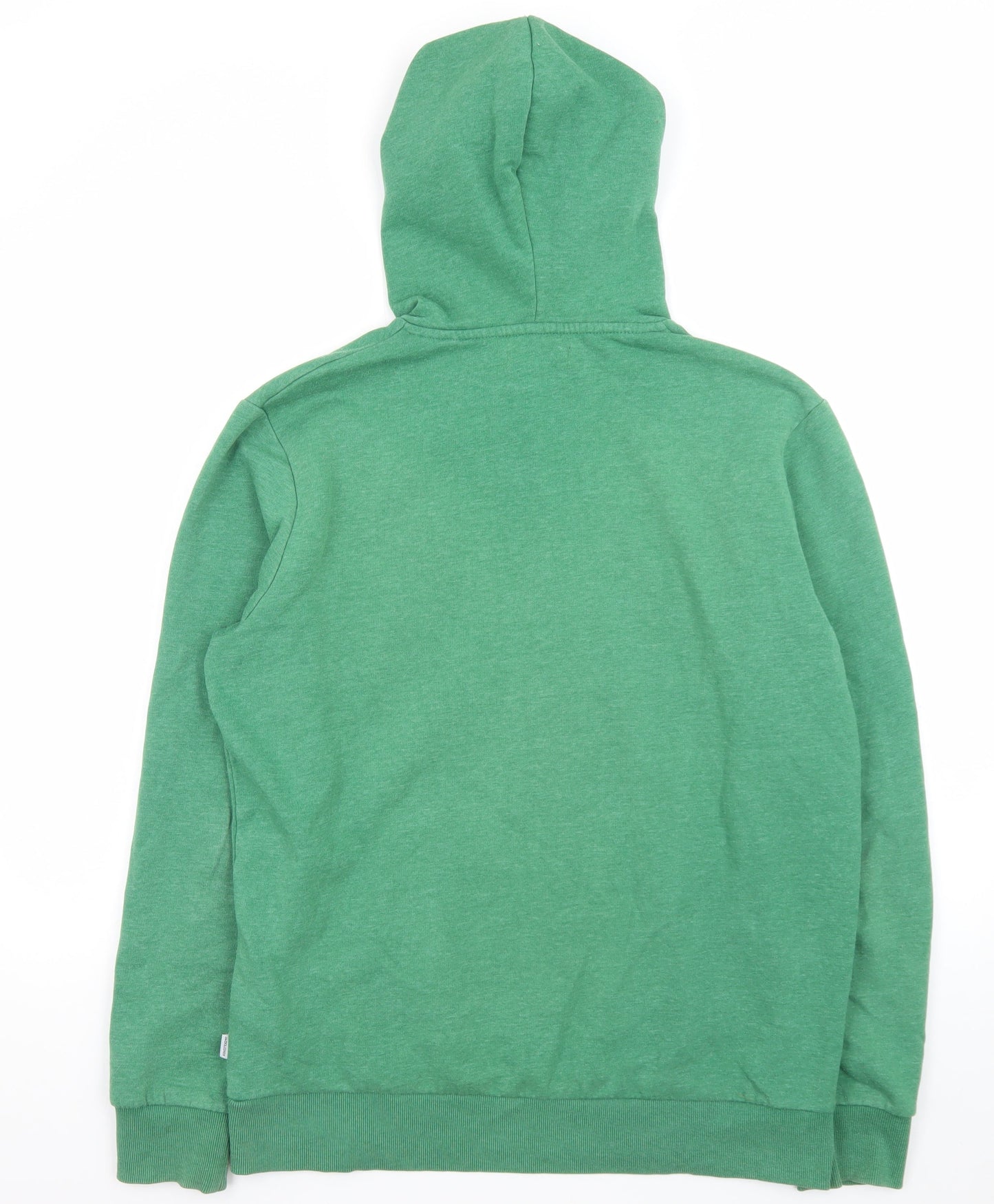 Jack & Jones Men Green L Pullover Hoodie Graphic Print Fleece