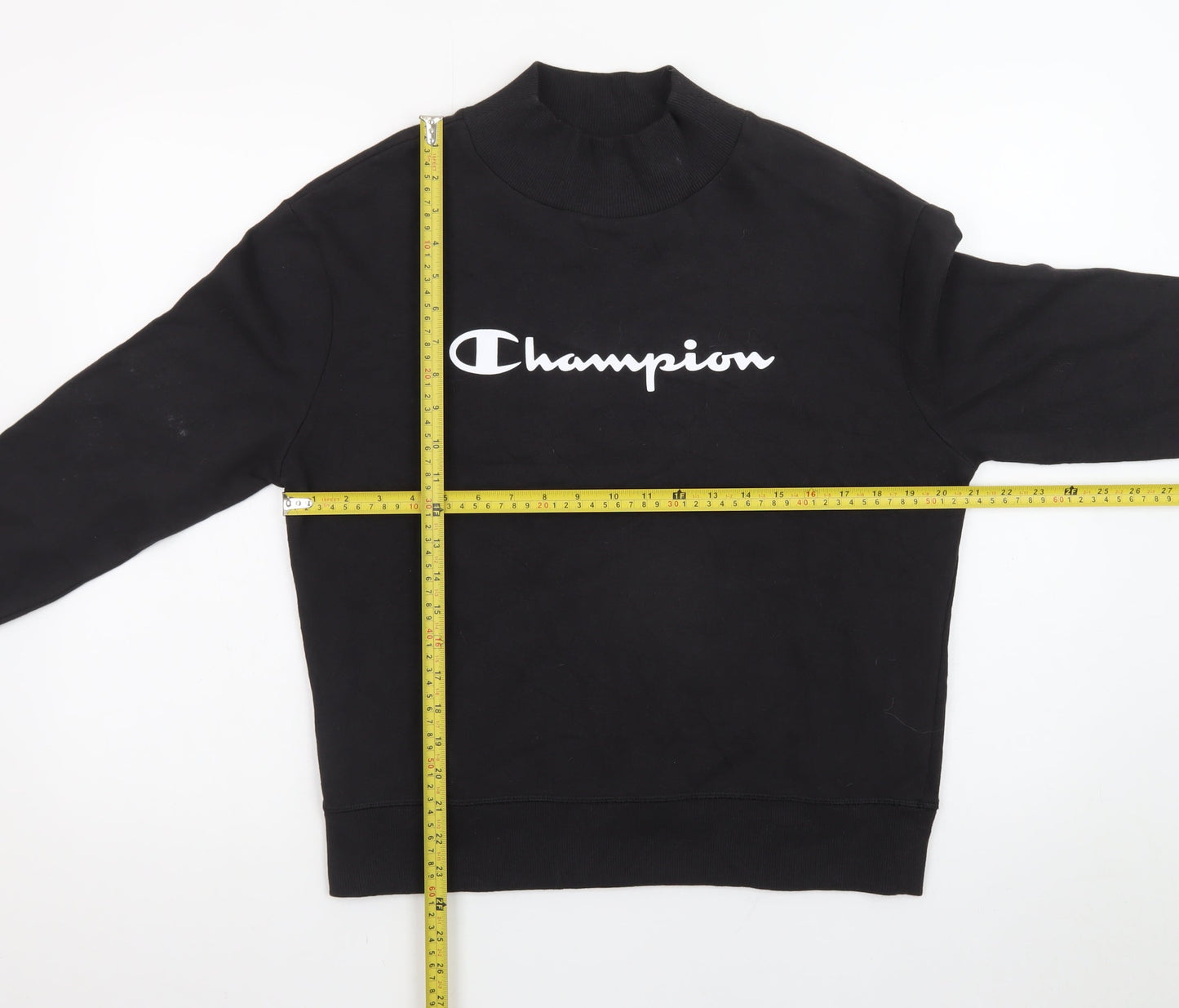 Champion Men's Black Mock Neck Pullover Sweatshirt Size S