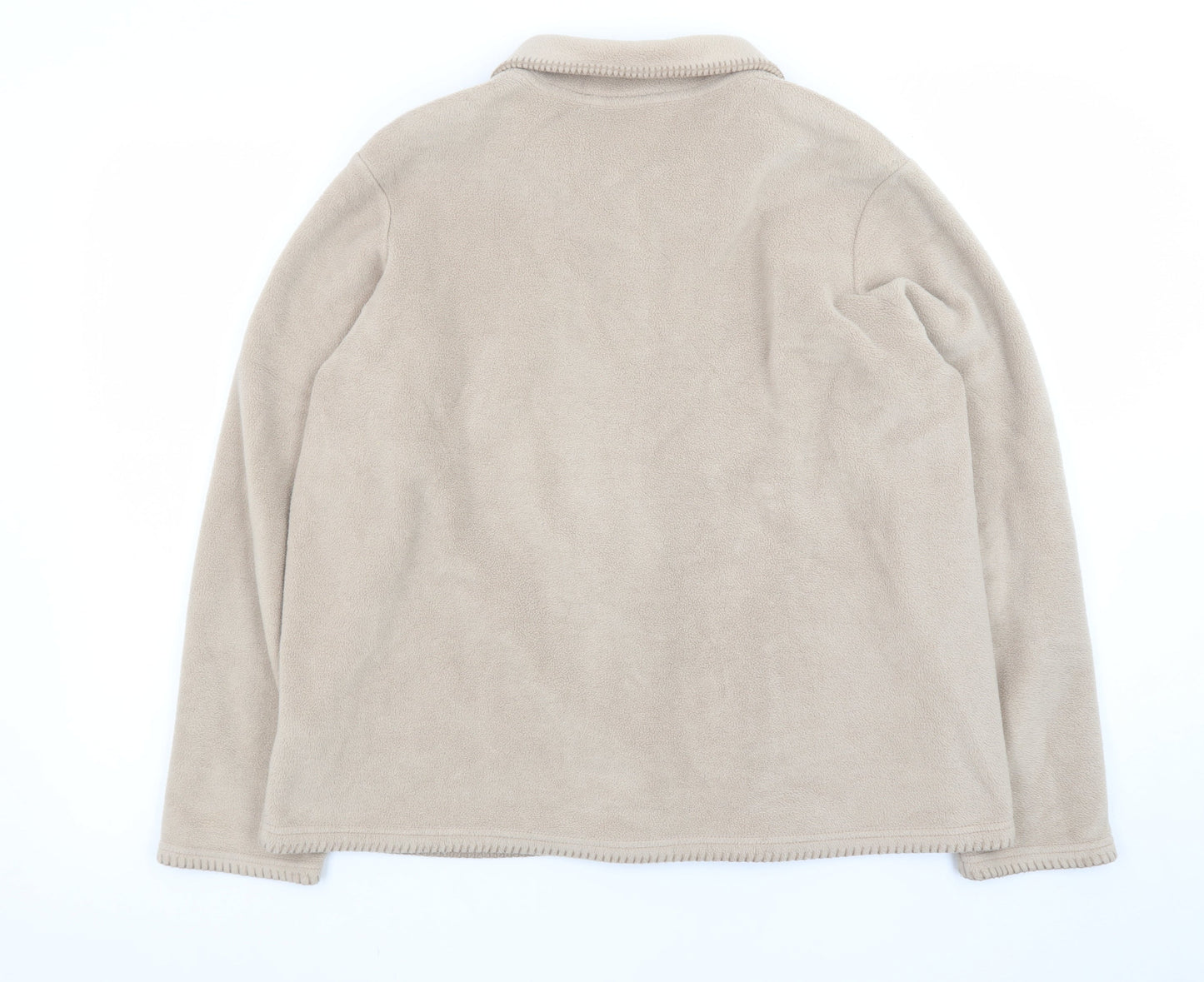 Marks and Spencer Womens Beige Fleece Button Jacket Size 18