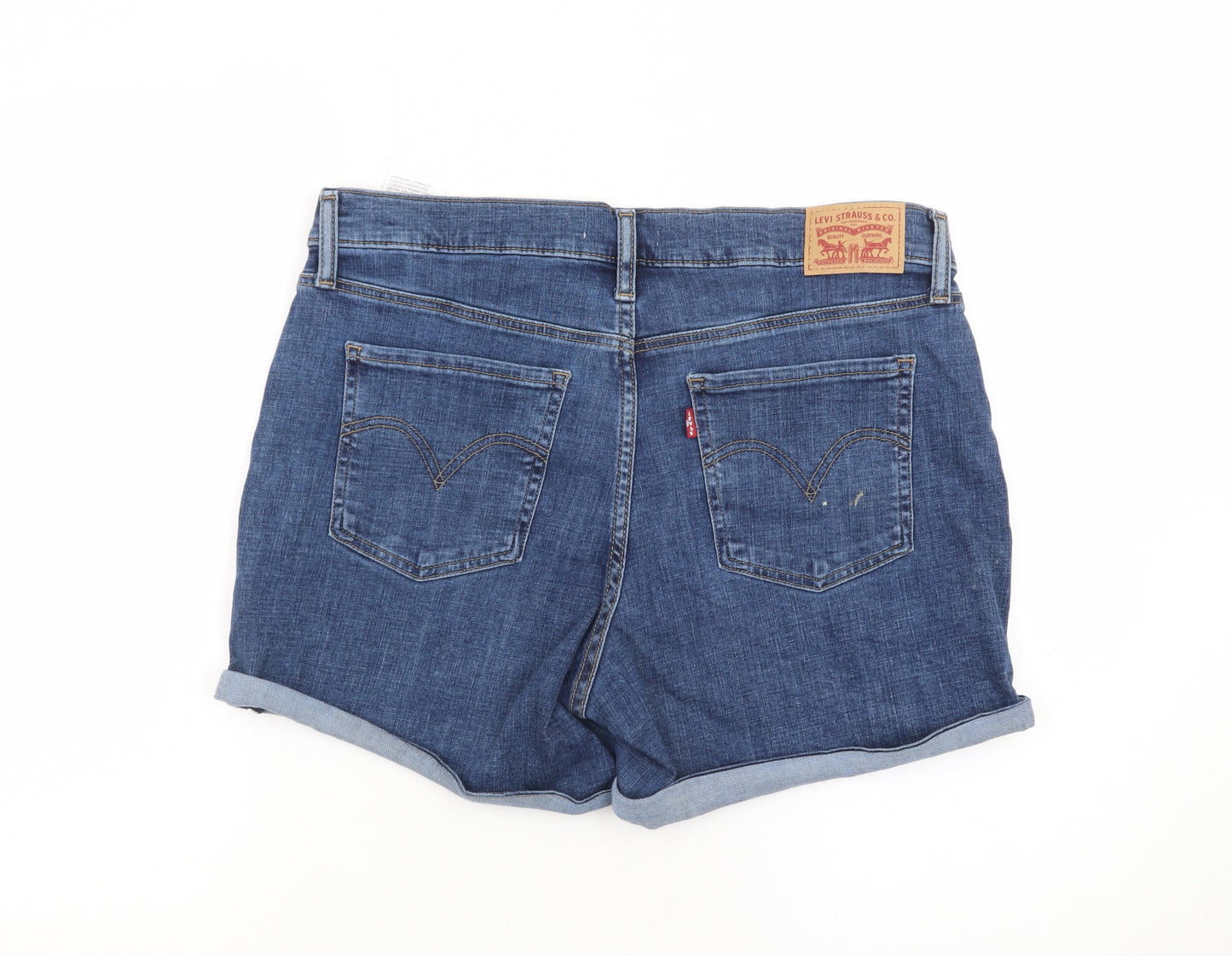 Levi's Women's Blue Denim Boyfriend Shorts Size 14 Stretch