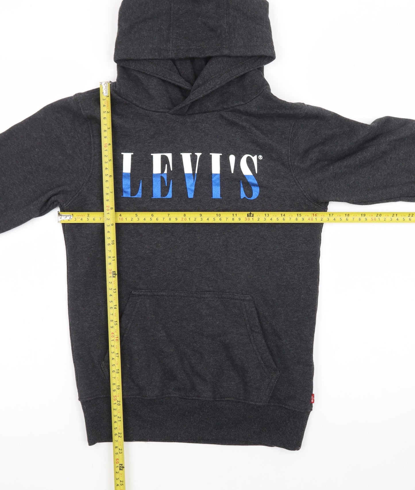 Levi's Boys Black Pullover Hoodie 12 Years Fleece Graphic Logo
