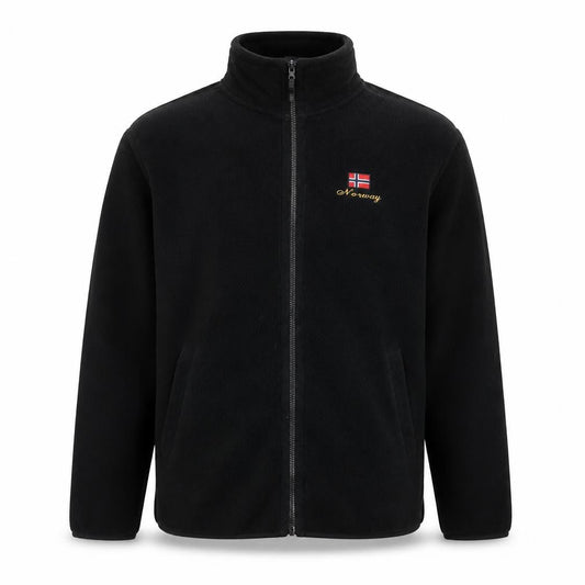 YOU Classic Men's Black Fleece Full Zip Mid-Length Jacket M