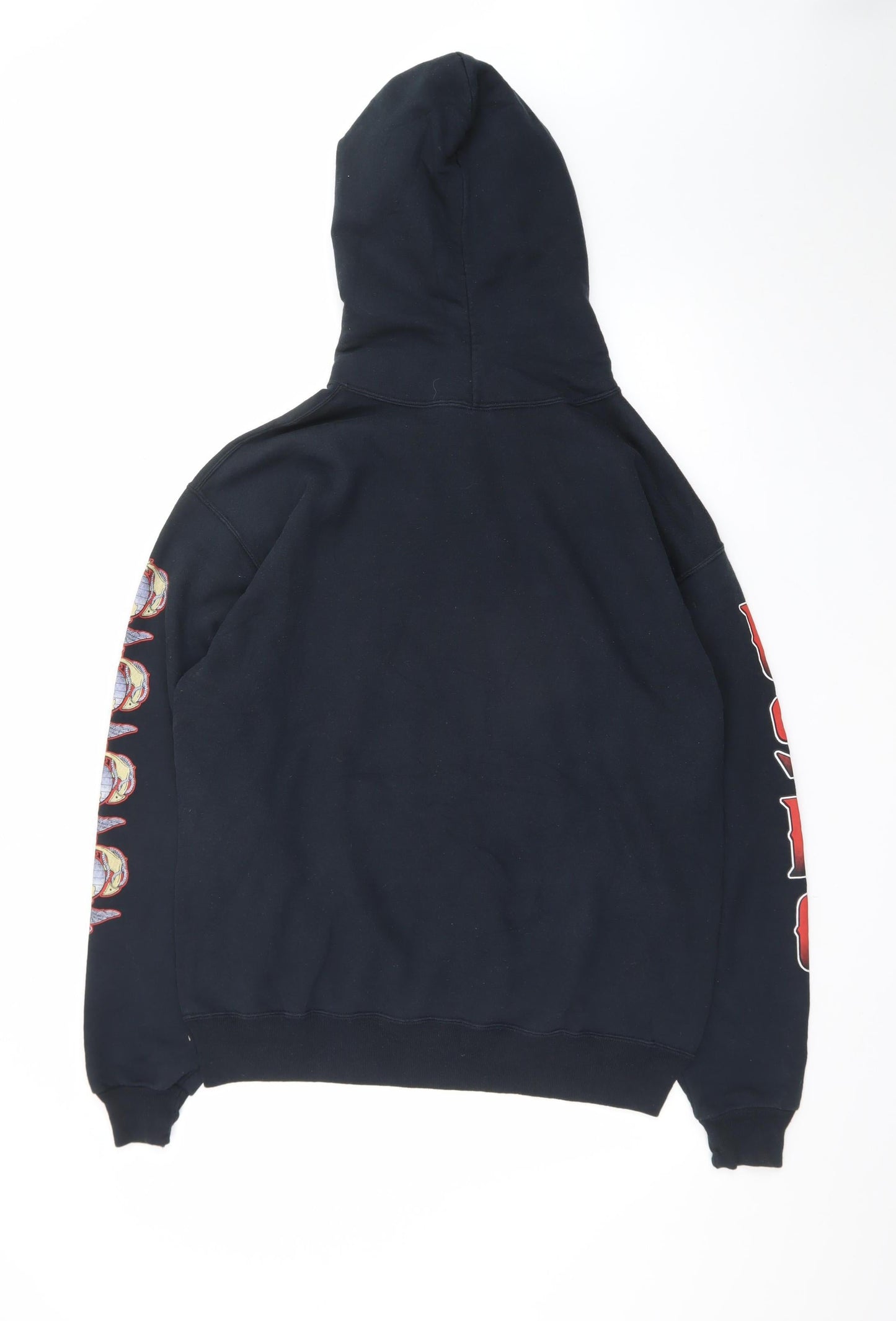 Jerzees Men's Black Marine Corps Pullover Hoodie L Graphic Print