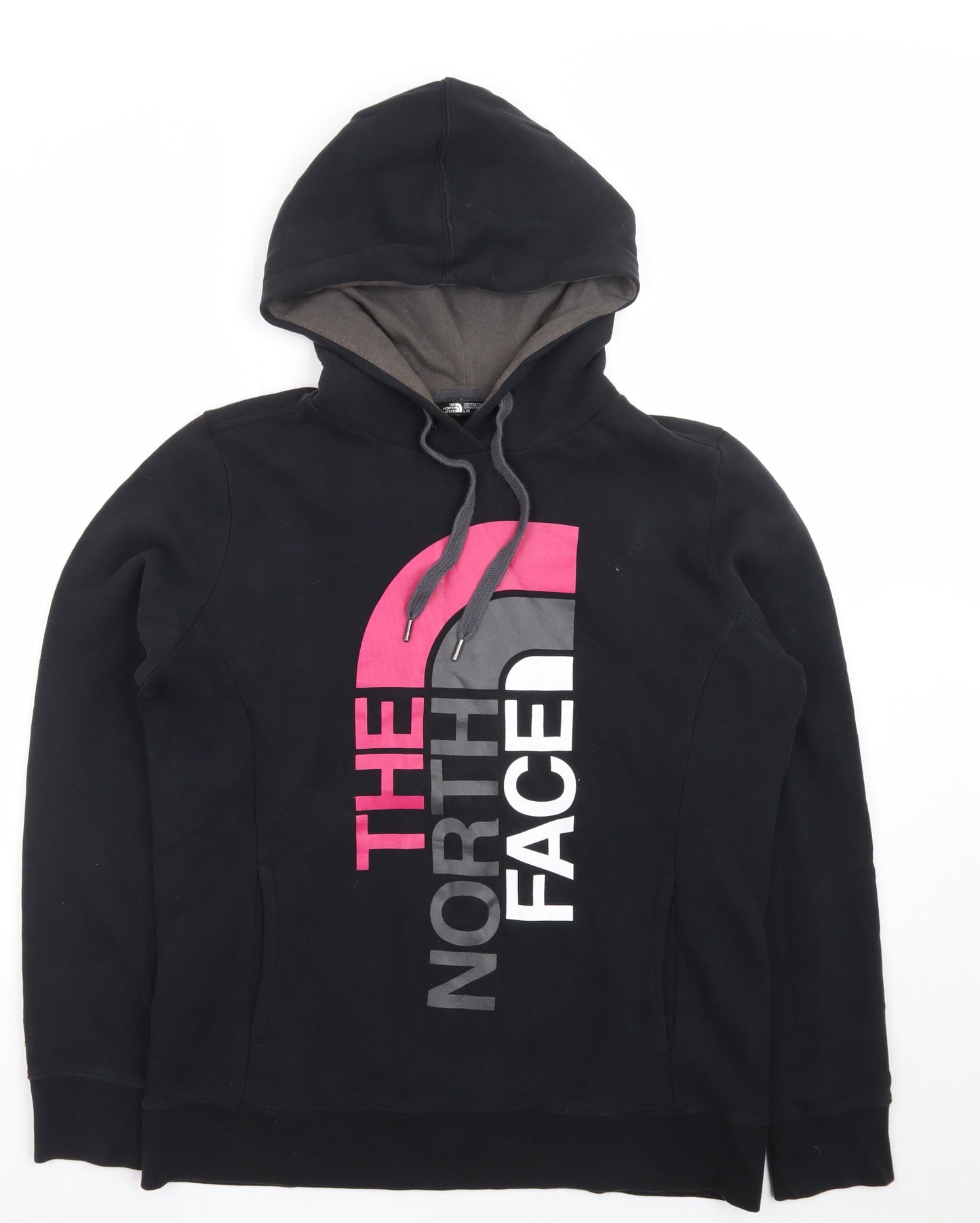The North Face Womens Black Pullover Hoodie L Logo Hooded Sweatshirt