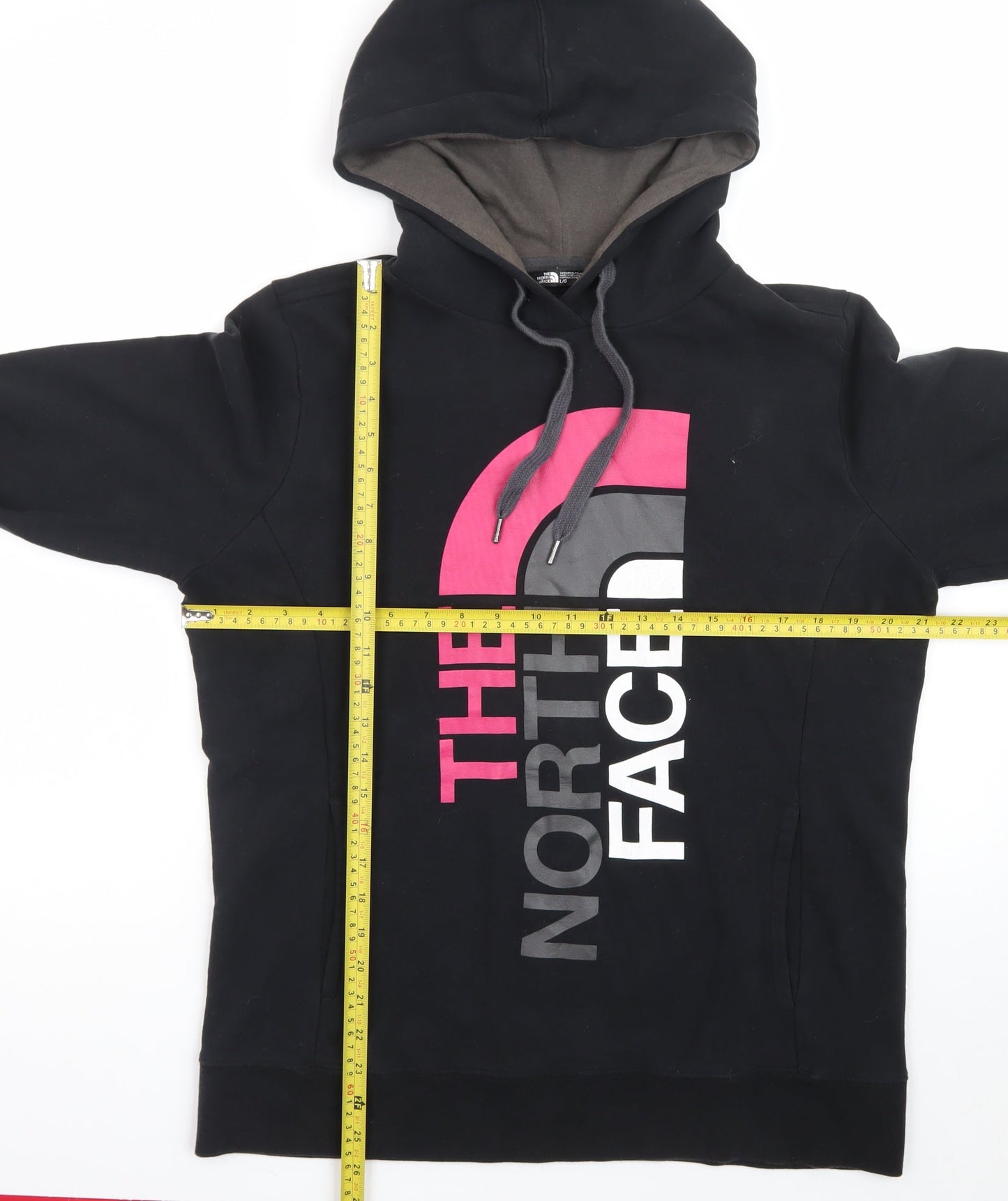 The North Face Womens Black Pullover Hoodie L Logo Hooded Sweatshirt