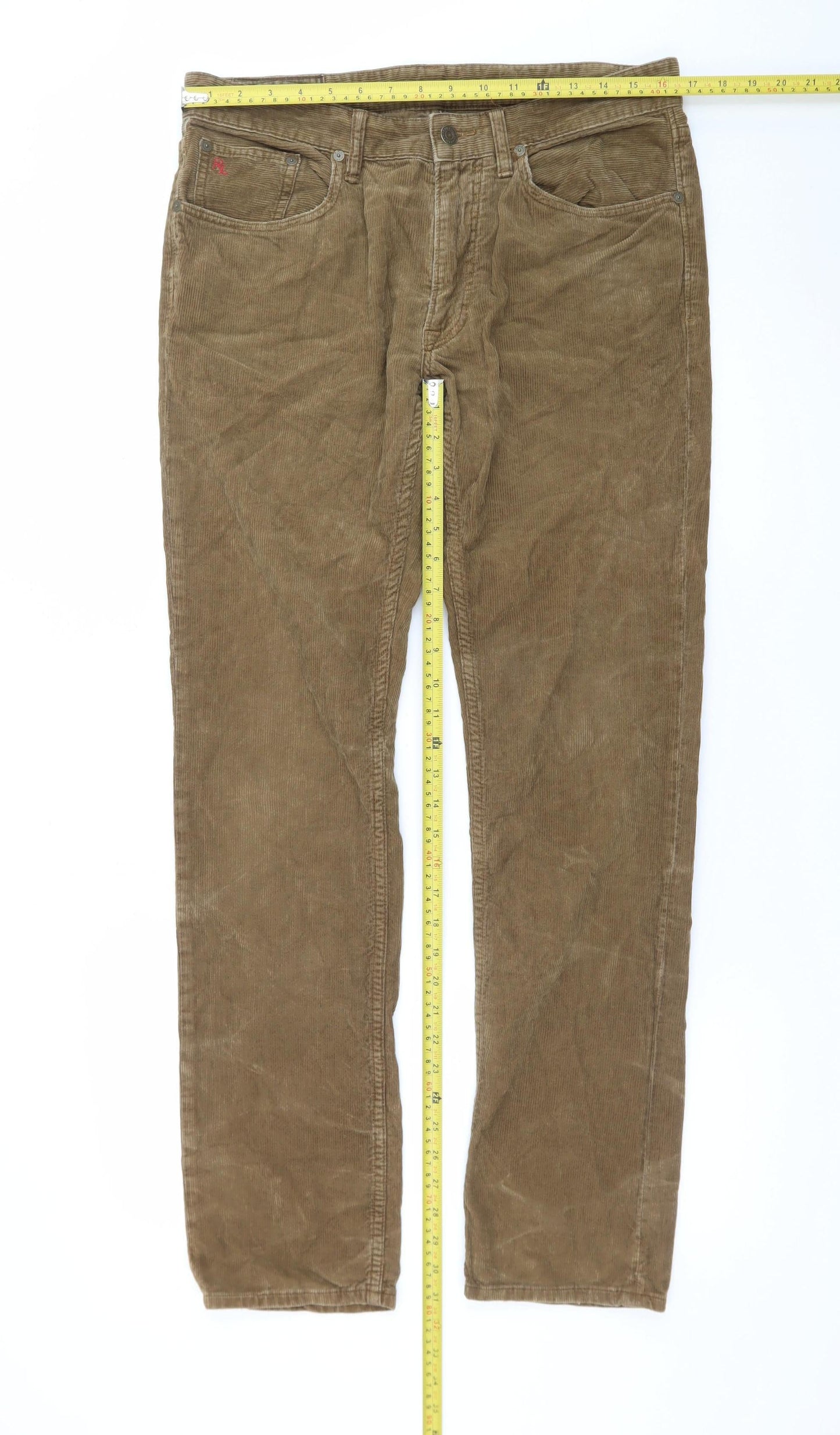 Ralph Lauren Men's Brown Corduroy Trousers 32x32 Regular Fit