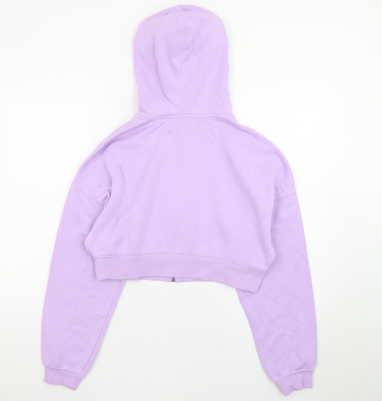 H&M Divided Womens Purple Full Zip Cropped Hoodie Size M