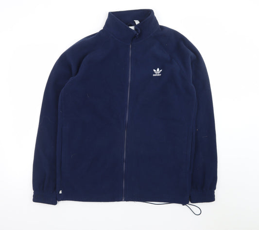 Adidas Men Blue Fleece Full Zip Basic Jacket M Sports Casual