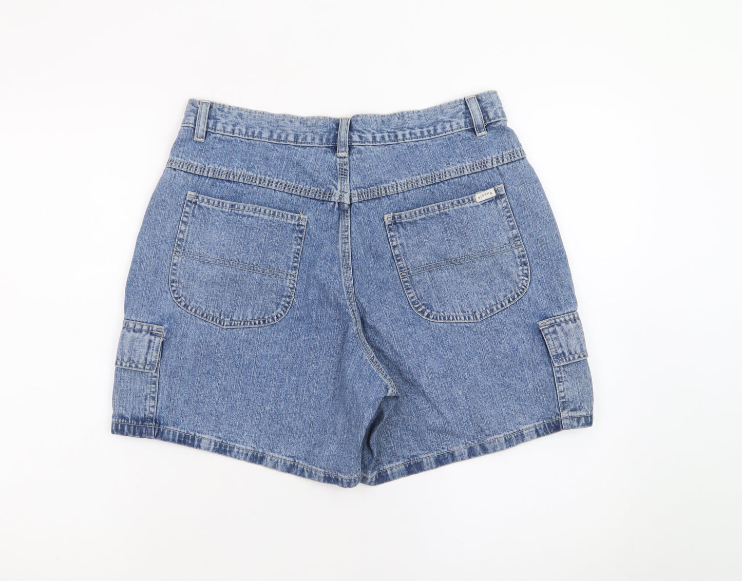 Riders Womens Blue Denim Cargo Shorts Size 10 Cotton Relaxed Fit