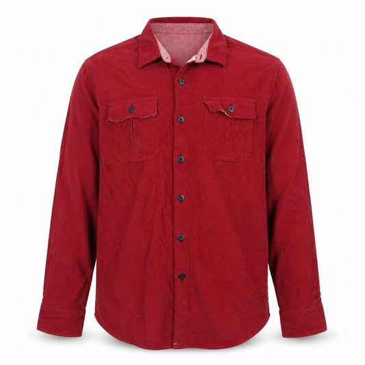Tommy Bahama Men's Red Cotton Corduroy Long Sleeve Button-Up Shirt XL