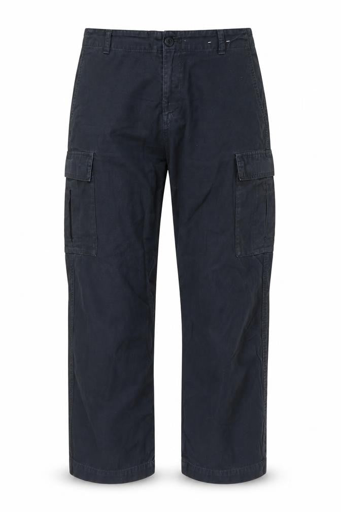 Uniqlo Men's Black Cargo Trousers L Regular Fit Cotton