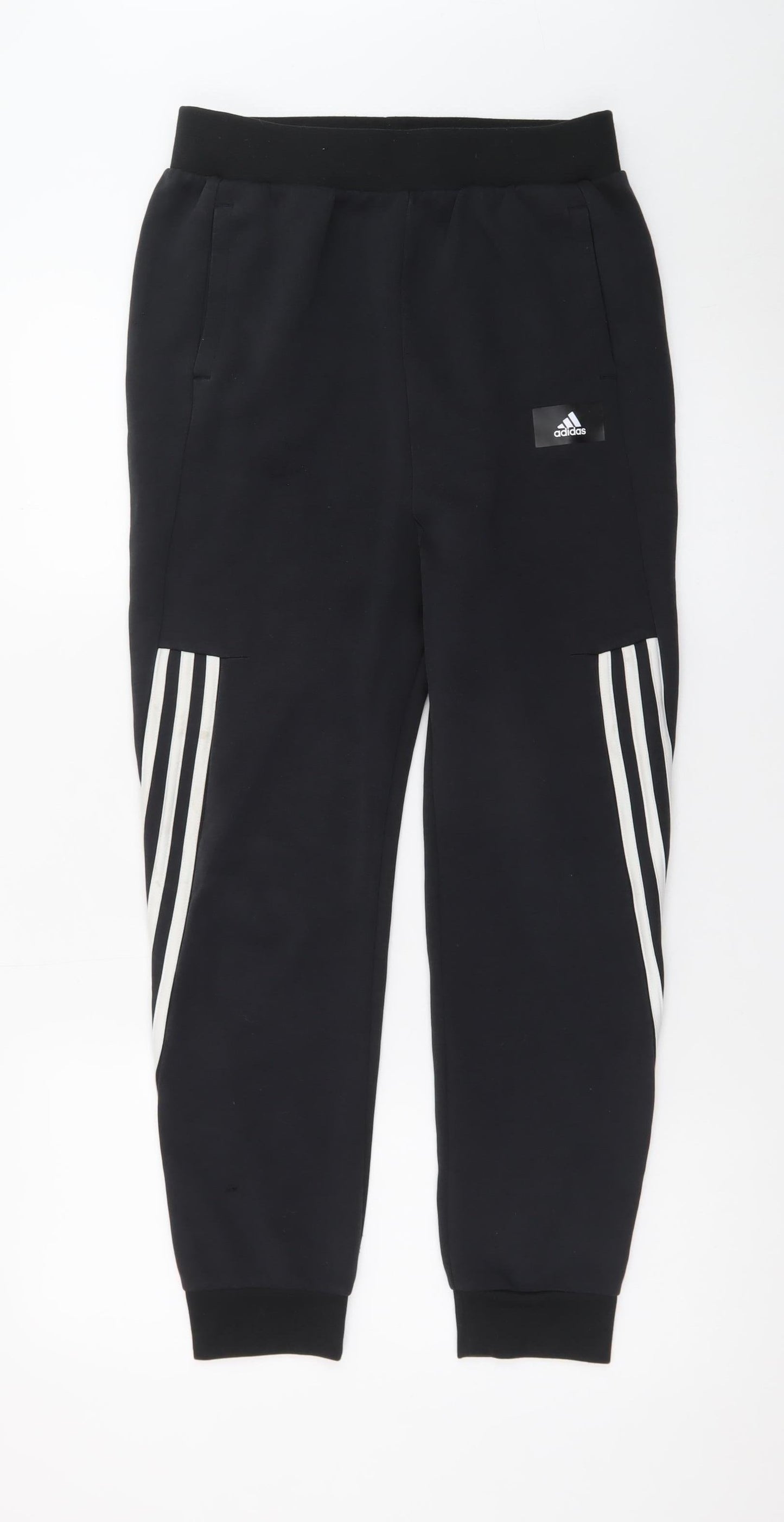 Adidas Boys Black Jogger Trousers 13-14 Years Elastic Waist Sportswear