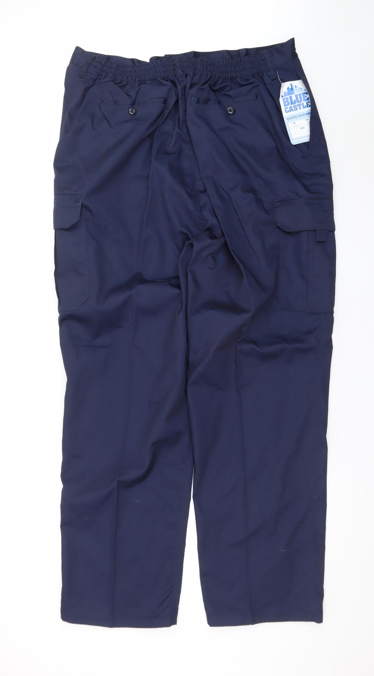 Blue Castle Men's Blue 2XL Cargo Work Trousers Polyester Cotton