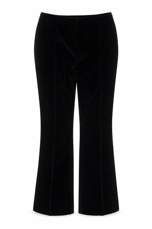 Marks and Spencer Women Black Velvet Flared Trousers Size 14