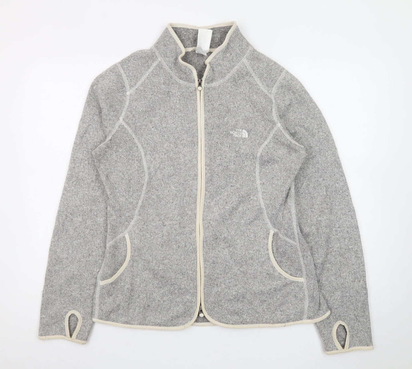 The North Face Women's Grey Fleece Full Zip Jacket Size L