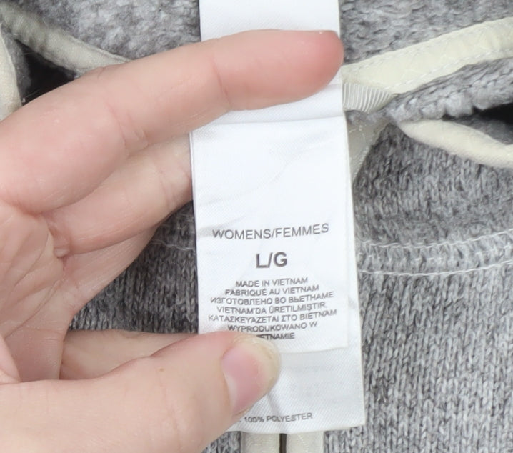 The North Face Women's Grey Fleece Full Zip Jacket Size L