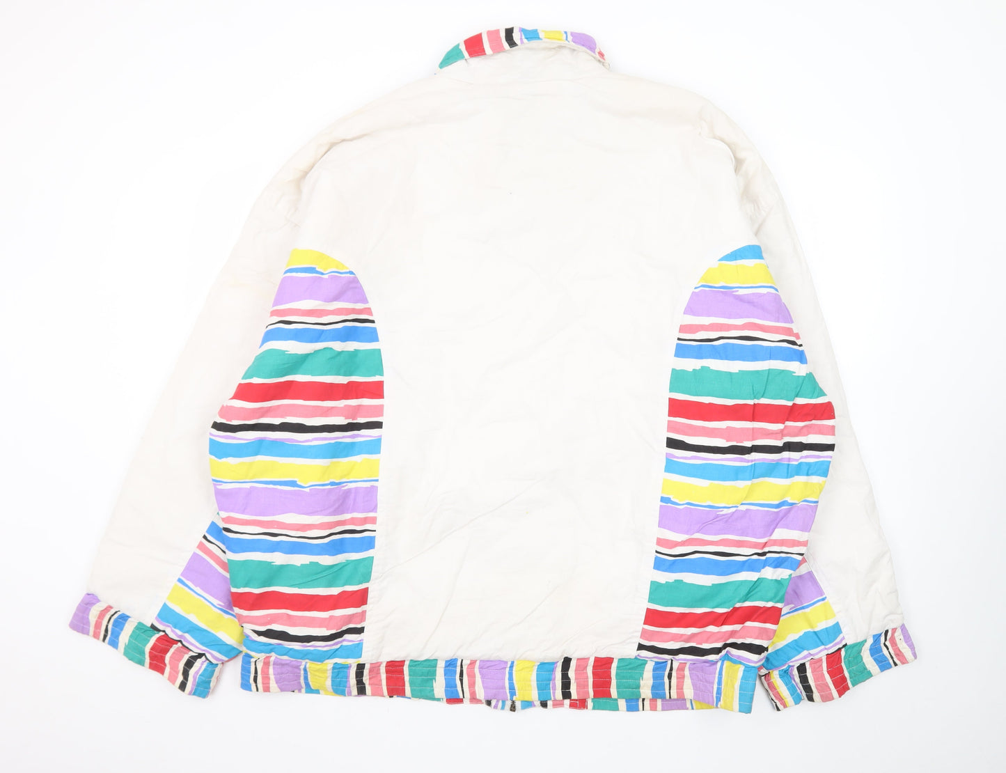 Virgin Men's Multicoloured XL Retro 80s Striped Bomber Jacket