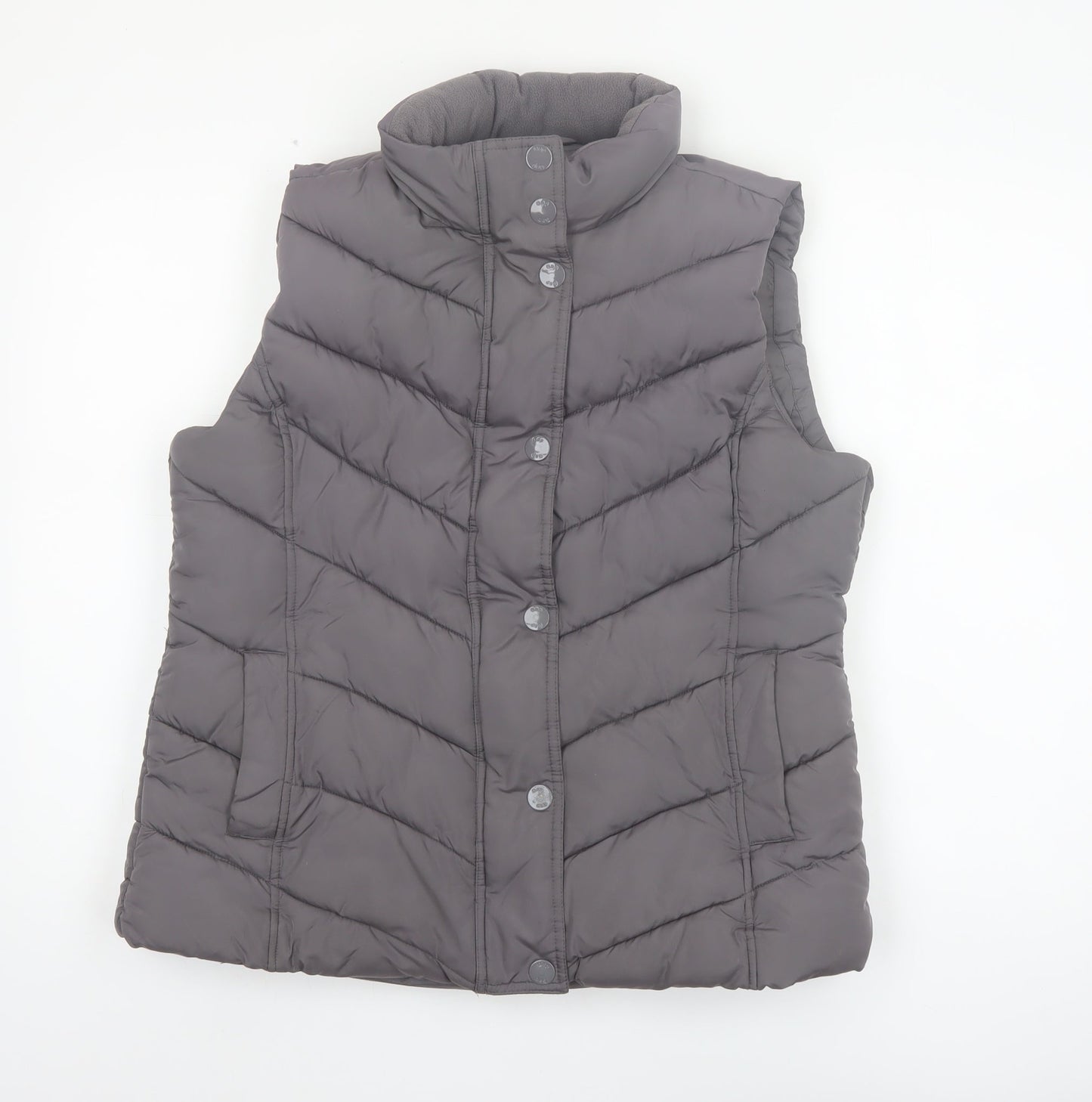 Gap Women's Grey Quilted Puffer Waistcoat L Sleeveless Casual Vest