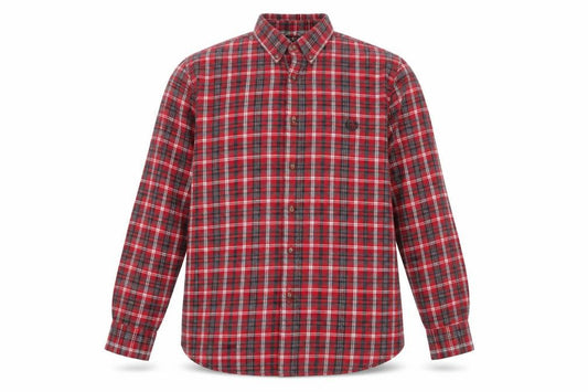 Chaps Men's Red Plaid Cotton Flannel Long Sleeve Button-Up Shirt Size M