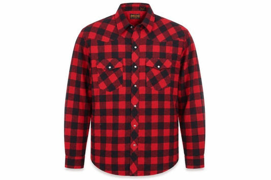 Stir-Ups Men's Red Black Check Flannel Lined Western Shirt Size L