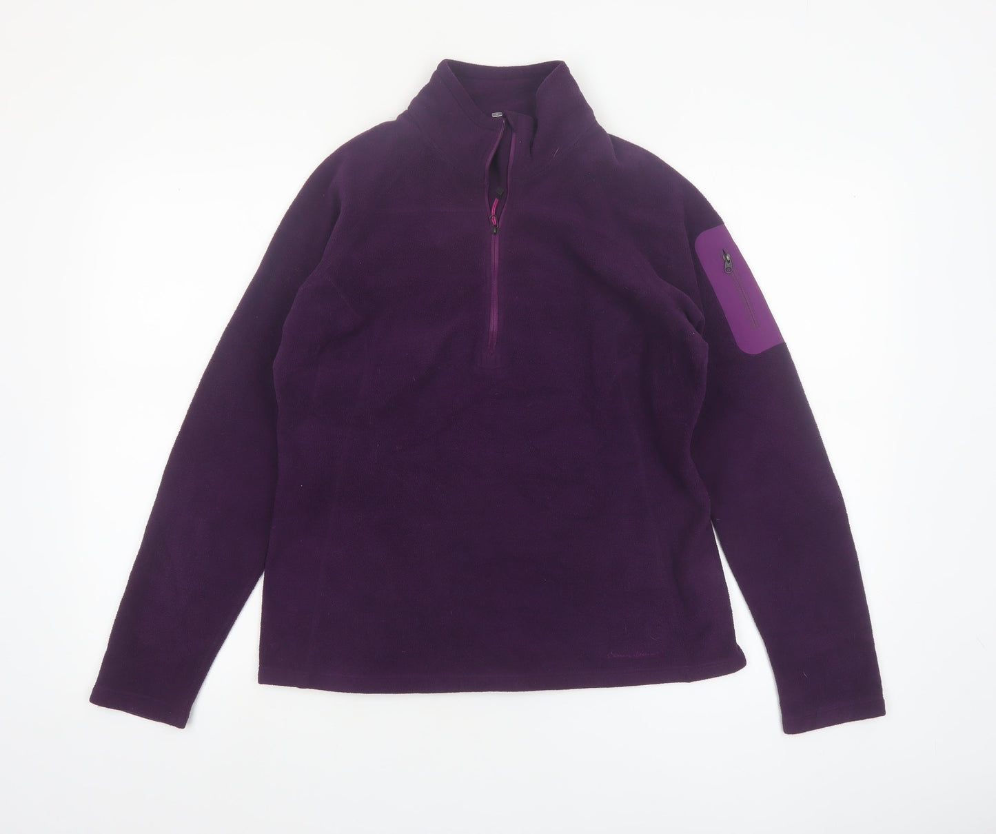 Eddie Bauer Women’s Purple Fleece Pullover Sweatshirt Size M 1/2 Zip Polartec