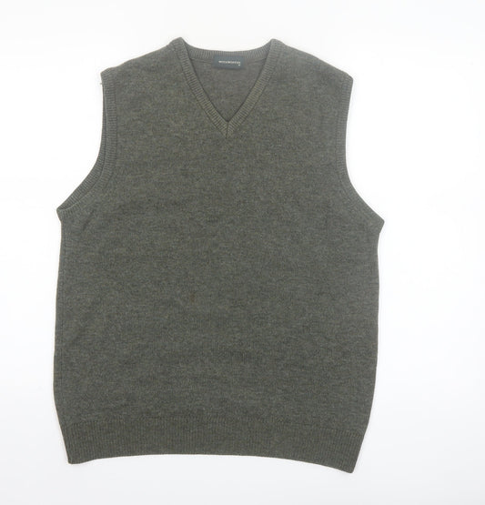 Woolworths Men Grey Lambswool V-Neck Jumper Vest Medium