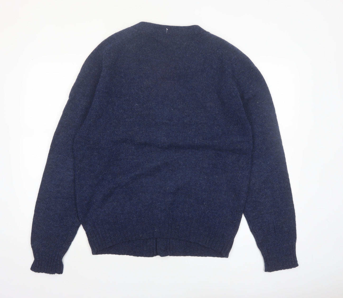 Finalist Men's Blue Wool Shetland Cardigan L Classic Knit
