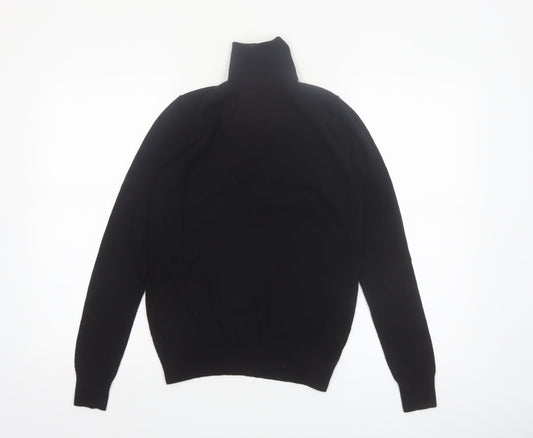 Uniqlo Women Black Wool Roll Neck Jumper Size S