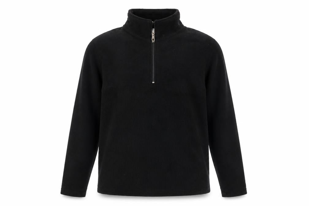 MIKK Athletica Men's Black Fleece 1/4 Zip Pullover Sweatshirt L